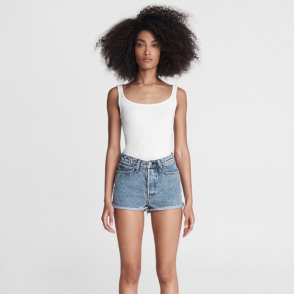 rag & bone Maya High-Rise Shorty Shorts in Calypso, size 24 - Picture 8 of 10